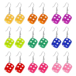 Dangle Earrings Colors Funny Dice Kit Acrylic Cube Colorful Cubic Charm Drop Set Women Fashion Jewelry & Chandelier