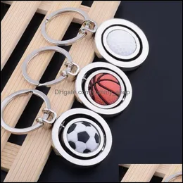 Клайки Lanyards 3D Sports Rotating Football Baychain Basketball Keyring Souvenirs для гольф -подвески Key Rings Key Ron