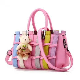 أكياس الكتف Women S Ladies Tote Weave Design Female Cute Pink Handbag Bag for Women 2022 New 230113