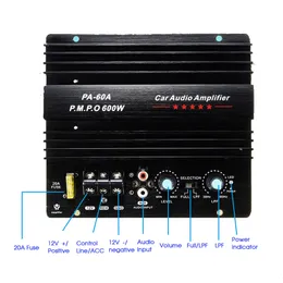 Wzmacniacze 12V 600W PA-60A subwoofer basowy moduł basowy akcesoria audio o wysokiej mocy samochodów mono kanał trwałego bezstronnego wzmacniacza 230113