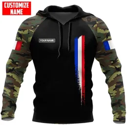 Molus de camisetas masculinos da mola e outono da moda feminina Capuz Casual Exército francês 3D Jaqueta totalmente impressa/zíper - 01 230113