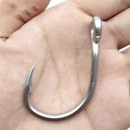 Fishing Hooks 100pcs 10884 Stainless Steel White Strong Big Game Fish Tuna Bait Size 30 40 50 60 70 80 90 100 50 230113