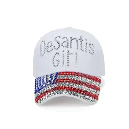 Party Hats Hats DeSantis Baseball Caps for Women Cotton Rhinestone Diamond Hat 2024 Prezydent USA Wybory Ameryka Ameryka Drop dostawa home dhxae