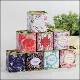 Gift Wrap New Metal Portable Vintage Tea Tins Lids Container Gifts Boxes For Wedding Birthday Company Package Rrf13272 Drop Delivery Otylx