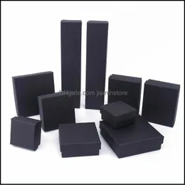 Jewelry Boxes Display Paper Clothes Package Black Paperboard Gift Bag Birthday Festival Christmas Party Various Sizes Drop Delivery Otk7F