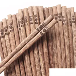 Chopsticks Ny ankomst kreativ personlig br￶llopsgavare och g￥vor Anpassad gravering Wenge Wood Custom LOGO LX0804 DROP DELIVE DHMZT