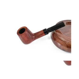 Smoking Pipes 2021 Manufacturers Directly Supply Red Stone Nanmu Pipe Mahogany Bite Mouth Classic Wooden Convenient To Carry Drop De Dhj3A