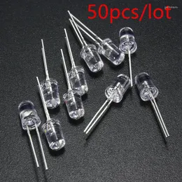 50pcs/działka 5 mm 2pins płasko -czerwony czerwony żółty niebieski zielony zielony kąt lampa diodowa LED Lampa diodowa LED