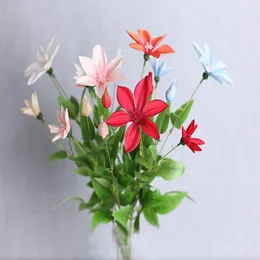 Simulação de flores decorativas clematis artificial silk flor lotus casamento caseiro em casa arranjo el decoração floral