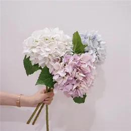 Dekoratif çiçekler gerçek dokunmatik ortanca sivri yaprak yapay ev oturma odası dekorasyon düğün arka plan çiçek aranjman