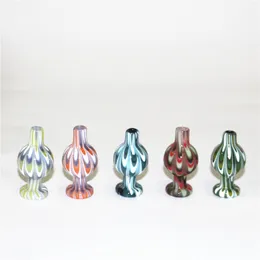 narghilè 25mm OD Colorful Smoking Glass Bubble Carb Caps per Flat Top Quartz Banger Nails Silicone Dab Nettar Water Pipes