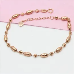 Link Bracelets 18K Rose Gold Plated Pure 585 Russian Bracelet Olive Ball Colorful Fashion All-Match