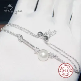 Link bransoletki łańcuch Ruiyee Bransoletka moda biżuteria 925 srebrne mikro-setowe push-pull-pull węzeł pearl cyrkon modele żeńskie modele