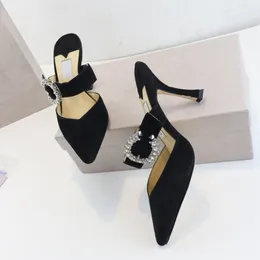 علامات الأزياء العلامة التجارية الكعب Derss Women Sandal High Heel Pointy Toe Saeda 100mm strap Pumps Lady Wedding Party Sexy Lady Shee