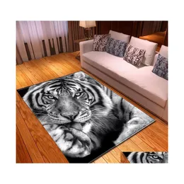Carpets 3D Cartoon Child For Living Room Bedroom Area Rugs Kids Floor Mats Kitchen Parlor Large Tiger Lion Tapis Home Decor Drop Del Dhapm