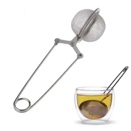 Infuser Rostfritt stål Sphere Mesh Sile Coffee Herb Spice Filter Diffuser Handle Ball Teaware Accessories Kitchen Tools