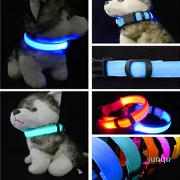 نايلون LED الكلب طوق الضوء السلامة LED LED الوامضة توهج PET مستلزمات PET CAT CAT COLLARS الكلاب الكلاب للياقة الكلاب الصغيرة LED USB