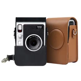 카메라 가방 액세서리 카메라 가방 Fujifilm instax mini evo 인스턴트 필름 카메라 케이스 PU 가죽 소프트 실리콘 커버 백 숄더 스트랩 230114