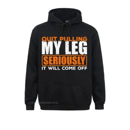 Men's Hoodies & Sweatshirts Retro Men Quit Pulling My Leg Amputee Wheelchair Prosthetic Hoodie Long Sleeve Clothes Simple Style