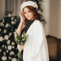 Berets Fashion вязаная шляпа Beret для женщин Симпатичная осень зима сплошные цвета теплые шляпы Женщина элегантная открытая француза