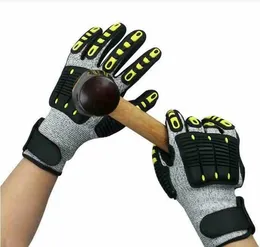 Heavy Duty Cut Resistant Gloves Anti Impact Vibration Oil Safety Work Shock Absorbing TPR Mechanical