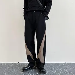 Herrbyxor herrbyxor kontor mode lösa avslappnad skarv design stilig rak kostym pant man japan korean streetwear vintage