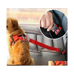 Cão coleiras trelas ajustável gato carro cinto de segurança pet veículo assento trela para cães viagem tração colar arnês clipe de chumbo produção dhcda