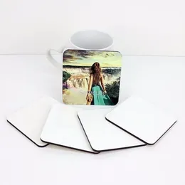 Sublimation Blank Coasters DIY Customized MDF Square Circle Hardboard Coaster Insulation Sublimation Cup Pad Slip 10x10cm FY3758 ss0114
