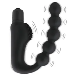 Anal brinquedos de contas de vibrador massageador plugue à prova d'água de 10 velocidades estimulação ânus ânus silicone adulto homem mulher sexo 230113