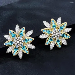 Stud Earrings GODKI Spring Colorful Flowers Blossom Cubic Zirconia Women Engagment Night Out Party Anniversary Dress Up High Jewelry