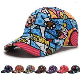 Ball Caps Outdoor Adjustable Fashion Four Seasons Lip Floral Cap Baseball Hats Sunscreen Cartoon Print