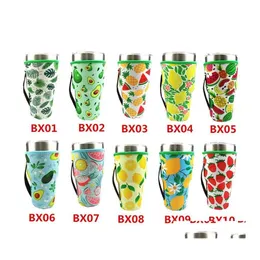 Drinkware Handle Tumbler Bottle Holder ER Bags Neoprene Insated Sleeves Bag Sunflower Baseball Iced Coffee Cups Bottles Sleeve 30oz Dhniw