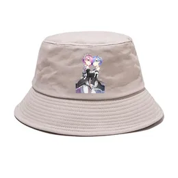 Berets Anime Re: Życie w innym świecie niż Zero Fisherman Hat Casual Summer Busket Boonie Outdoor Cap Sun Beach