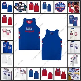 Basquete universitário veste 2022 NCAA Final Four Four 4 4 Ku Kansas Jayhawks Jersey de basquete costume costume Chris Teahan Dillon Wilhite Joseph Yesufu Tyshawn Taylor 0