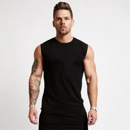 Tampo masculino Tops Cotton Gym Roupas de ginástica masculina camisa sem mangas Camisa de fitness cúmetas de fitness singlets de colegas de fitness singlets tanktop