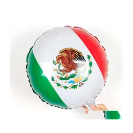 Decorazione per feste 50 pezzi / set Palloncini foil bandiera messicana Evento Decorazioni di compleanno per bambini Giocattoli per bambini Baby Shower Elio Globos Goccia Dhhno