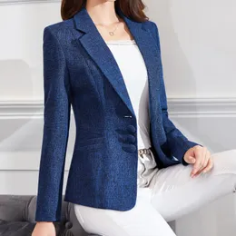 Kombinezony damskie Blazers moda blezery kurtki robocze biuro damskie garnitur Slim Single Baseed Business Fable Blazer Coats Formal Veste Femme 230113