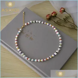Collares colgantes Ashiqi 78 mm Natural de agua dulce de agua dulce Collar de perlas Moda Beads Beads Girl Regal