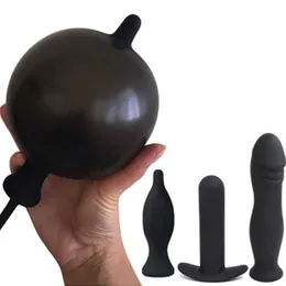 Anal Spielzeug Aufblasbarer Dildo Plug Erweiterbarer Hintern mit Pumpe Sex für Frauen Männer Dilator Massagegerät Erwachsene Produkte Silikon 230113