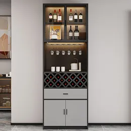 Andere Möbelweinschrank moderne minimalistische leichte Luxus Wohnzimmer Sideboardschrank integrierter Glas Tür Boden Locker Festholz Anzeigeschrank