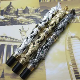 Jinhao White Black Gold Snake Snake Pen Ben Ben مع مربع الهدايا ثلاثية الأبعاد Cobra J3T55R Proper