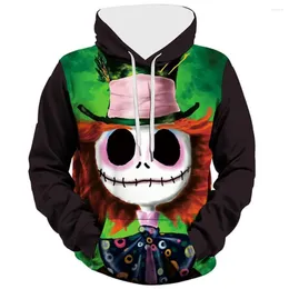 Erkek Hoodies Cadılar Bayramı Erkekler Kış Punk Büyük Boy Baskı Erkek Sweatshirt Moda Hip Hop Kabak Palyaço Kapüşonlu Man Pullover Sokak Giyim