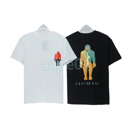 Marca de moda de grife masculina camiseta de luxo letra de gorila impressão de manga curta pescoço redondo verão de camiseta solta top preto branco