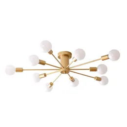 Ceiling Lights Retro Lamp Base Black/White/Gold For Living Room / Dining Spider Light Semi Recessed