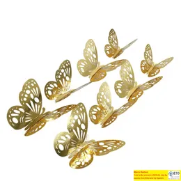 12PCSLOT 3D Hollow Butterfly Wall Sticker Decoration Decoration Decal