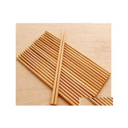 Chopsticks 10 Pairs Mod Proof Bamboo Long Household Portable Non Slip Tableware Suit High Grade Kitchen Article Drop Delivery Home G Dhhae