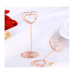 Party Decoration Holder Table Holders Poplace Stand Number Clip Name Picture Menu Clips Wedding Memo Cards Heart Paper Note Shaped D Dh8Ne