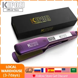 Hair Straighteners KIPOZI KP 139 Professional Straightener Fast Heat Smart Timer Flat Iron with LCD Display Curling and Straightening Salon 230113