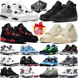 4 4s Basketball Shoes for Men Women Midnight Navy Red Thunder Sail Black Cat White Oreo Pure Money Infrared Zen Master Metallic Purple Cool Jordans4 Jordan4