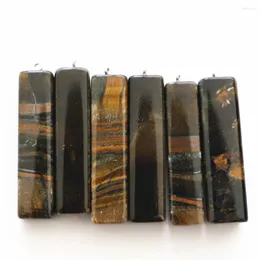 Pendant Necklaces 6pcs/batch Of Natural Stone Rectangular Pendants Used In Jewelry Making Fashionable Charming And Trendy